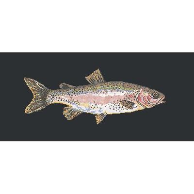 Rainbow Trout Needlepoint Kit Kits Elizabeth Bradley Design Black 
