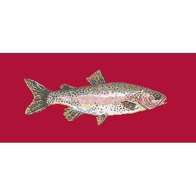 Rainbow Trout Needlepoint Kit Kits Elizabeth Bradley Design Bright Red 
