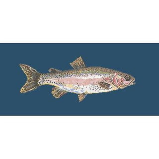 Rainbow Trout Needlepoint Kit Kits Elizabeth Bradley Design Dark Blue 
