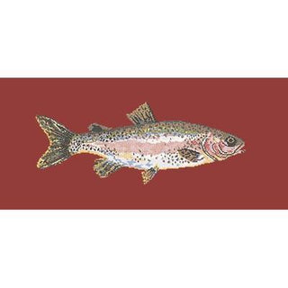 Rainbow Trout Needlepoint Kit Kits Elizabeth Bradley Design Dark Red 
