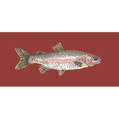 Rainbow Trout Needlepoint Kit Kits Elizabeth Bradley Design Dark Red 
