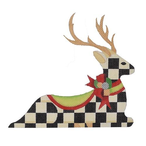 Reclining Reindeer - Right | Needlepoint.Com