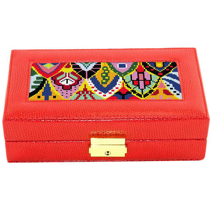 Rectangular Jewelry Case - Red Leather Goods Lee's Leather Goods 