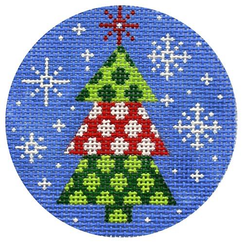 Red and Green Tree Painted Canvas CBK Needlepoint Collections  - 1