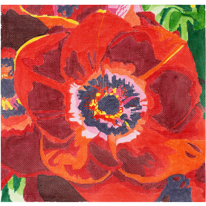 Red Anemones JS Painted Canvas Jean Smith  - 1
