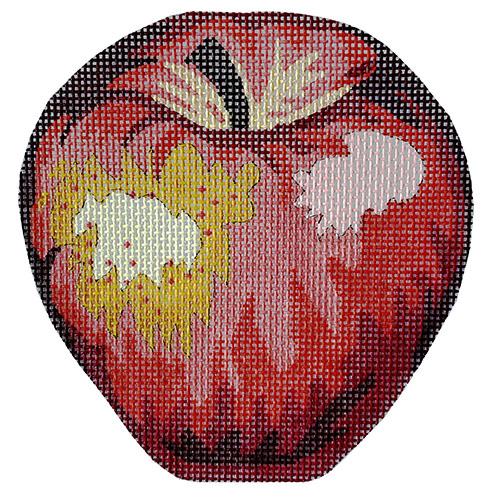 Red Apple Ornament Painted Canvas The Colonial Needle Company 
