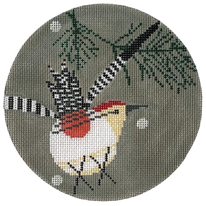 Red Bellied Woodpecker Ornament Painted Canvas Charley Harper 