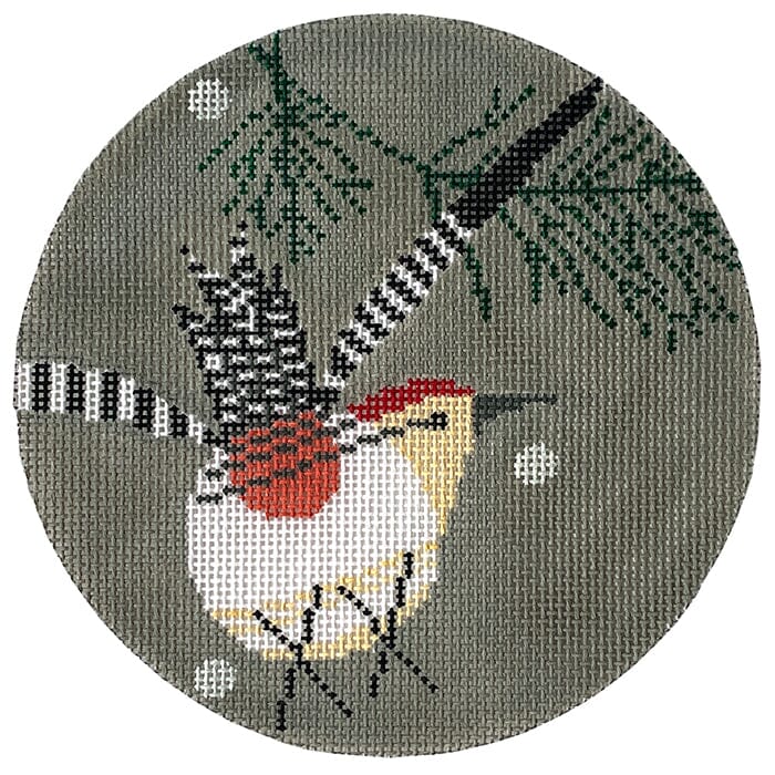 Red Bellied Woodpecker Ornament Painted Canvas Charley Harper 
