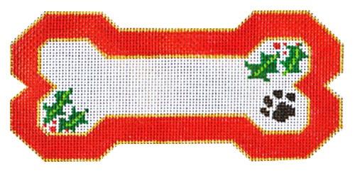 Red Bone Ornament Painted Canvas Danji Designs  - 1