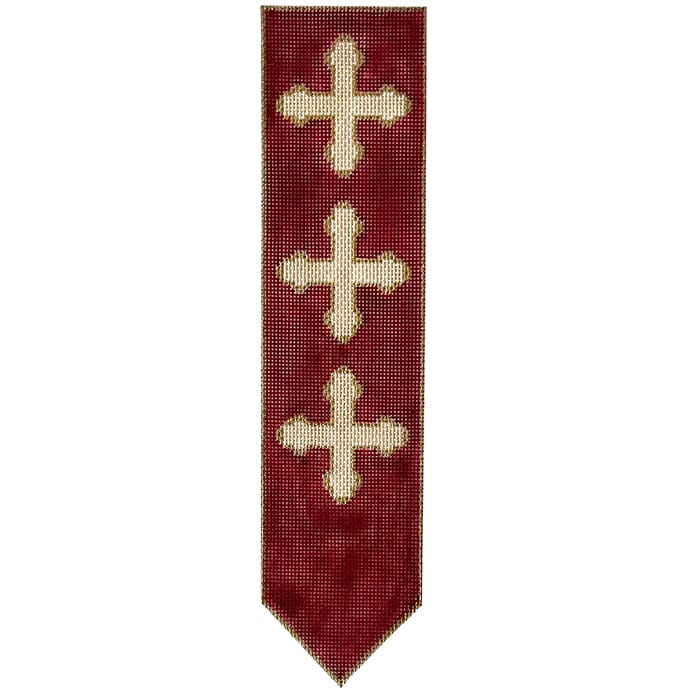 Red Bookmark Painted Canvas Walker's Needlepoint  - 1