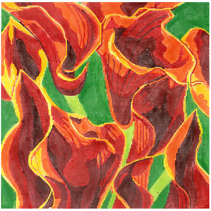 Red Callalily JS Painted Canvas Jean Smith  - 1
