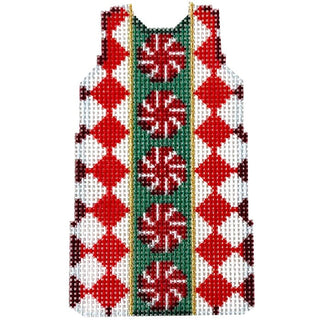 Red Candies Mini Shift Printed Canvas Needlepoint To Go 
