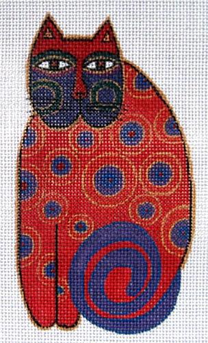 Red Cat Painted Canvas Laurel Burch  - 1