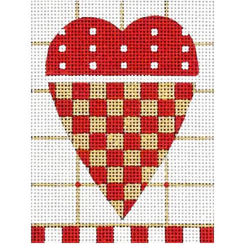Red Checkerboard Heart Painted Canvas Melissa Shirley Designs 