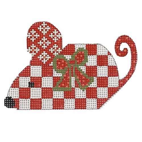 Red Checkered Mouse Painted Canvas Danji Designs  - 1