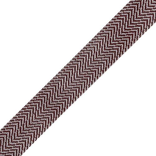 Red Chevron Guitar Strap Painted Canvas Anne Fisher Needlepoint LLC  - 1