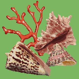 Red Coral Needlepoint Kit Kits Elizabeth Bradley Design Grass Green 
