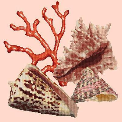 Red Coral Needlepoint Kit Kits Elizabeth Bradley Design Salmon Pink 
