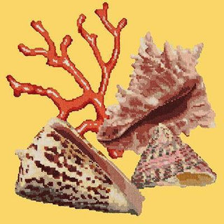 Red Coral Needlepoint Kit Kits Elizabeth Bradley Design Sunflower Yellow 
