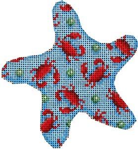 Red Crabs Starfish Ornament Painted Canvas Associated Talents 
