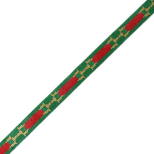 Red & Green Horse Bit Sunglass Strap Painted Canvas Kate Dickerson Needlepoint Collections 