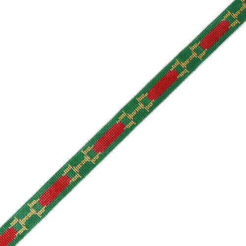 Red & Green Horse Bit Sunglass Strap Painted Canvas Kate Dickerson Needlepoint Collections  - 1