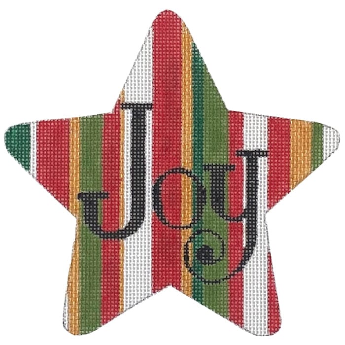 Red & Green Joy Star Painted Canvas Raymond Crawford Designs 