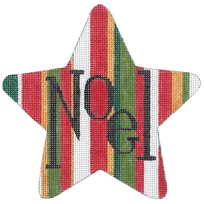Red & Green Noel Star Painted Canvas Raymond Crawford Designs 