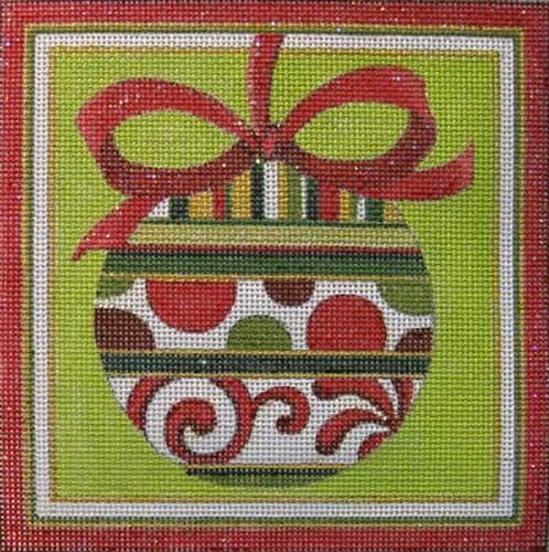 Red / Green Ornament Painted Canvas Raymond Crawford Designs 