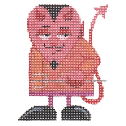Red Hot Devil Painted Canvas Labors of Love Needlepoint  - 1