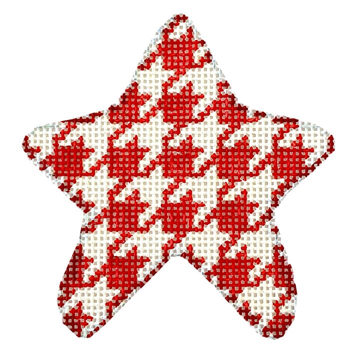 Red Houndstooth Mini Star Painted Canvas Associated Talents 
