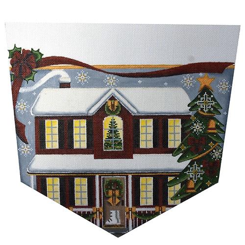 Red House Christmas Painted Canvas Rebecca Wood Designs 