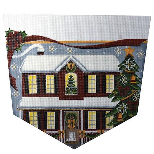 Red House Christmas Painted Canvas Rebecca Wood Designs  - 1