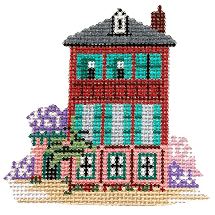 Red House Painted Canvas Silver Needle 
