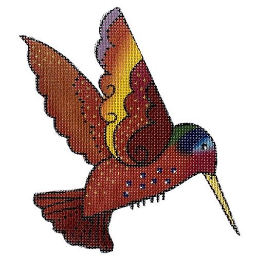 Red Hummingbird Painted Canvas Danji Designs 
