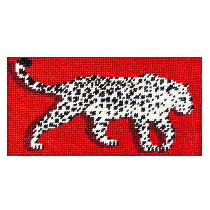 Red Leopard Clutch Insert Printed Canvas Needlepoint To Go 
