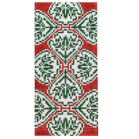 Red Medallion Eyeglass Case Painted Canvas Anne Fisher Needlepoint LLC 