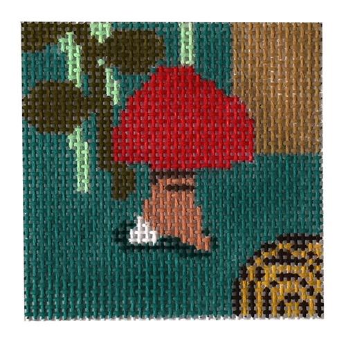 Red Mushroom Painted Canvas Birds of a Feather  - 1