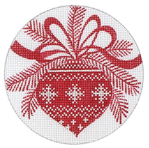 Red Ornament Painted Canvas Love You More  - 1