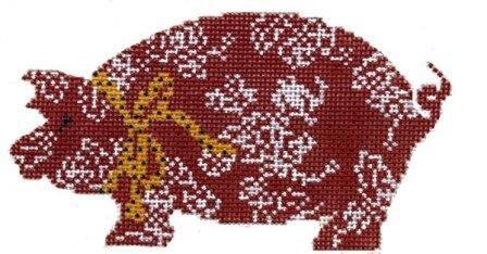 Red Pig Painted Canvas Cooper Oaks Design  - 1
