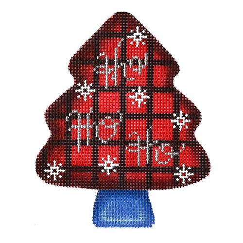 Red Plaid Tree Painted Canvas Patti Mann  - 1