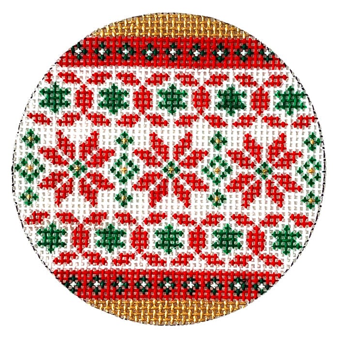 Red Poinsettia Painted Canvas CBK Needlepoint Collections 