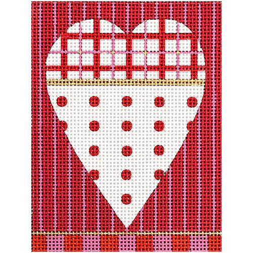 Red Polka Dot Heart Painted Canvas Melissa Shirley Designs  - 1