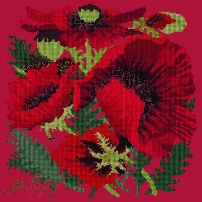 Red Poppy Needlepoint Kit Kits Elizabeth Bradley Design Bright Red 
