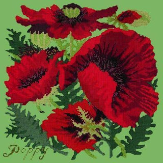 Red Poppy Needlepoint Kit Kits Elizabeth Bradley Design Grass Green 
