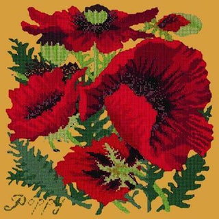Red Poppy Needlepoint Kit Kits Elizabeth Bradley Design Yellow 
