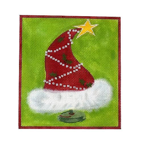 Red Santa Hat Painted Canvas Love You More  - 1