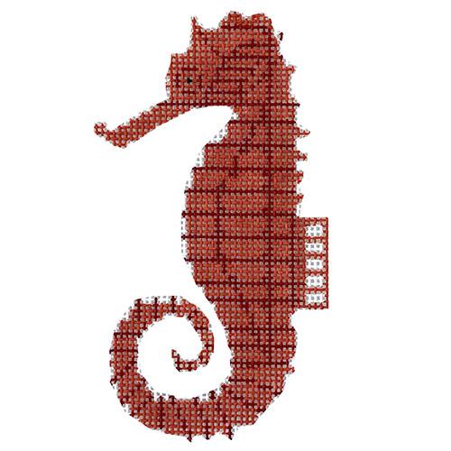 Red Seahorse Painted Canvas The Meredith Collection 