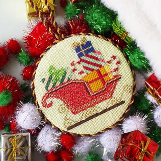 Red Sleigh Ornament Kit & Online Class Online Classes Burnett & Bradley 
