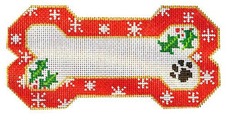 Red Snowflake Bone Ornament Painted Canvas Danji Designs 
